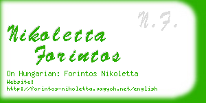 nikoletta forintos business card